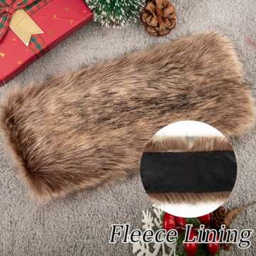Loritta Womens Winter Headbands Faux Fur Headband Elastic Ear Warmers Furry Ear Muffs,Dark Brown