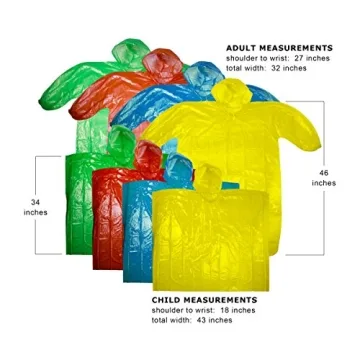 Lingito Extra Thick Disposable Rain Ponchos for Families