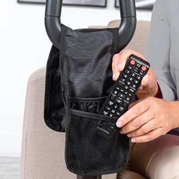 Stander CouchCane, Standing Assistance Aid for Adults, Seniors, and Elderly, Chair Lift Assist, Standup Support, Adjustable Mobility Couch Rails, with Safety Grab Bar Handle and Organizer Pouch