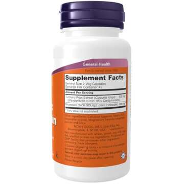 NOW Foods Supplements, Turmeric & Bromelain (Standardized Turmeric Extract) with Bromelain 2400 GDU/...