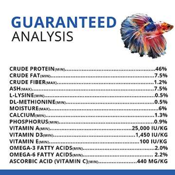 Fluval Bug Bites Color Enhancing Fish Food for Betta Fish, Flakes for Small to Medium Sized Fish, 0.63 oz., A7366, Brown