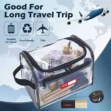 Rough Enough Clear Makeup Toiletry Bag Cosmetic Organizer Large Medicine Pouch with Zipper for Women...