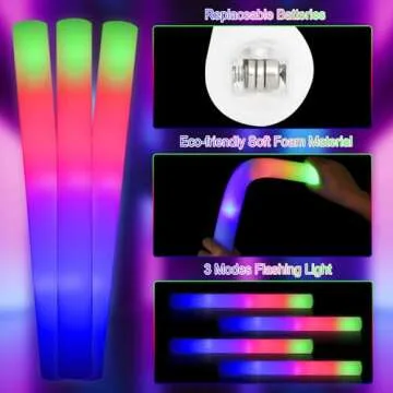 LED Foam Glow Sticks - Perfect Party Favors for All Ages