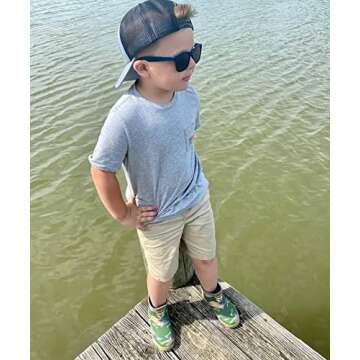 Buoy Boots Camo Rain Boots, Toddlers Size 2, Waterproof Rubber Ankle Boots for Girls and Boys, Comfortable Neoprene Insole