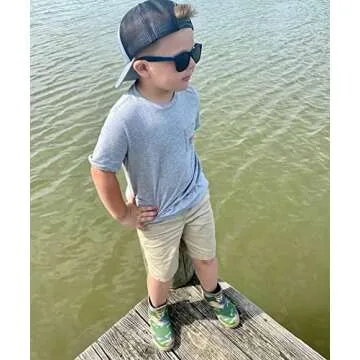 Buoy Boots Camo Rain Boots, Toddlers Size 2, Waterproof Rubber Ankle Boots for Girls and Boys, Comfortable Neoprene Insole