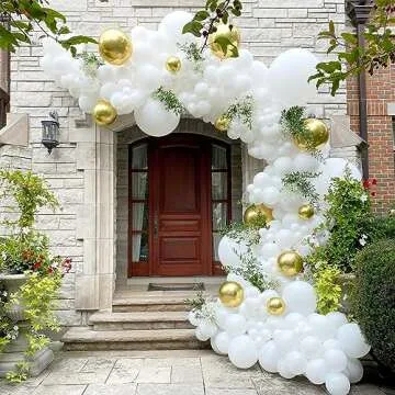 110Pcs White Balloons Different Sizes 18/12/10/5 Inch - Matte White Latex Balloon Garland Arch Kit for Wedding Bridal Shower Engagement Anniversary Graduation Birthday Party Decorations Supplies