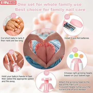 Fansidi Electric Baby Nail File with 10 Grinding Heads