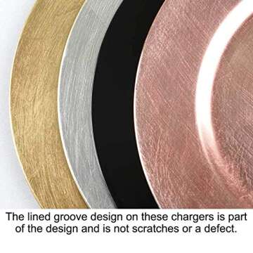 Tiger Chef 13-Inch Gold Metallic Charger Plates Set of 12 Dinner Chargers (12-Pack)