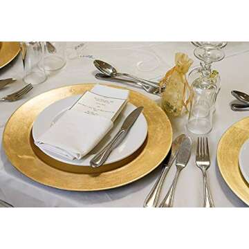 Tiger Chef 13-Inch Gold Metallic Charger Plates Set of 12 Dinner Chargers (12-Pack)