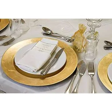 Tiger Chef 13-Inch Gold Metallic Charger Plates Set of 12 Dinner Chargers (12-Pack)