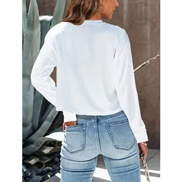 Tankaneo Women's Long Sleeve Crop Tops for Fall 2024