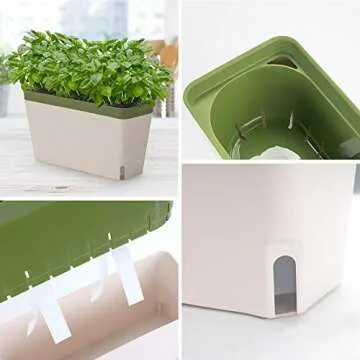 Amazing Creation Self-Watering Herb Planter Set for Windowsill