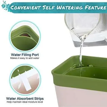 Amazing Creation Self-Watering Herb Planter Set for Windowsill