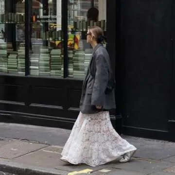 Naileksi Women Tiered Sheer Lace Maxi Skirt Elastic Waist High Rise Flowy A-Line Sexy See Through Long Skirt Clubwear White