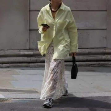 Naileksi Women Tiered Sheer Lace Maxi Skirt Elastic Waist High Rise Flowy A-Line Sexy See Through Long Skirt Clubwear White