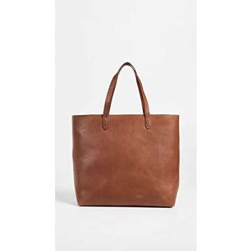 Madewell Women's The Zip-Top Transport Tote, English Saddle, Tan, Brown, One Size