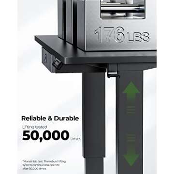 Marsail Electric Height Adjustable Standing Desk with Drawer - 55x24 Inch Ergonomic Workstation for Home Office, Computer and Gaming