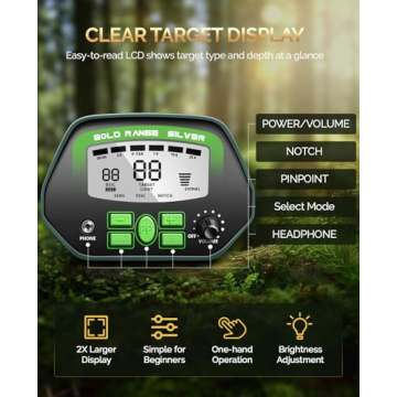 Metal Detector for Adults Professional - IP68 Waterproof Metal Detector, High Accuracy, All Metal, Disc, Notch & Pinpoint Modes, Bigger LCD Display, 10” Waterproof Search Coil, New Advanced DSP Chip