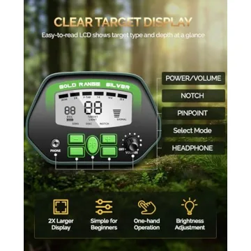 Metal Detector for Adults Professional - IP68 Waterproof Metal Detector, High Accuracy, All Metal, Disc, Notch & Pinpoint Modes, Bigger LCD Display, 10” Waterproof Search Coil, New Advanced DSP Chip