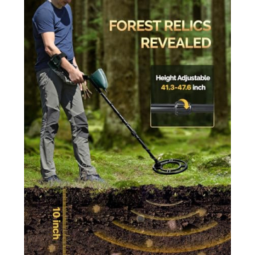 Metal Detector for Adults Professional - IP68 Waterproof Metal Detector, High Accuracy, All Metal, Disc, Notch & Pinpoint Modes, Bigger LCD Display, 10” Waterproof Search Coil, New Advanced DSP Chip