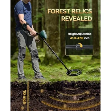 Metal Detector for Adults Professional - IP68 Waterproof Metal Detector, High Accuracy, All Metal, Disc, Notch & Pinpoint Modes, Bigger LCD Display, 10” Waterproof Search Coil, New Advanced DSP Chip