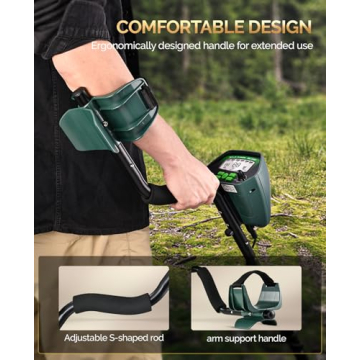 Metal Detector for Adults Professional - IP68 Waterproof Metal Detector, High Accuracy, All Metal, Disc, Notch & Pinpoint Modes, Bigger LCD Display, 10” Waterproof Search Coil, New Advanced DSP Chip