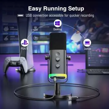 FIFINE Dynamic Podcast Microphone with RGB Features