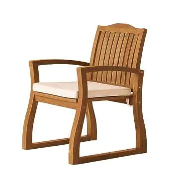 Della Acacia Wood Outdoor Dining Chairs for Comfort