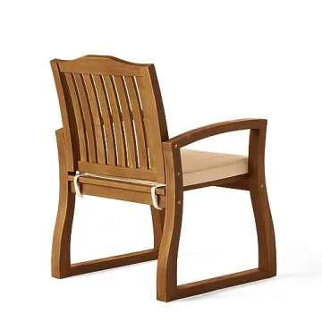 Della Acacia Wood Outdoor Dining Chairs for Comfort