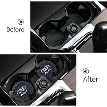 Stylish Audi Car Cup Holder Coaster Set - Silicone & Durable