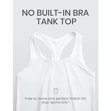 CRZ YOGA Butterluxe Racerback Workout Tank Tops for Women Sleeveless Camisole Gym Athletic Yoga Shirts White Small