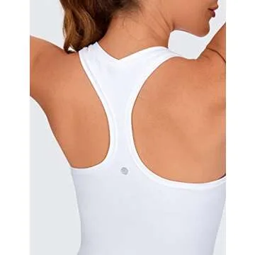 CRZ YOGA Butterluxe Racerback Workout Tank Tops for Women Sleeveless Camisole Gym Athletic Yoga Shirts White Small