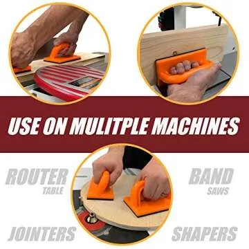 Fulton Safety Push Block 2 Pack, Orange Color for High Visibility Ideal for Use On Router Tables, Jointers, Shapers and Band Saws