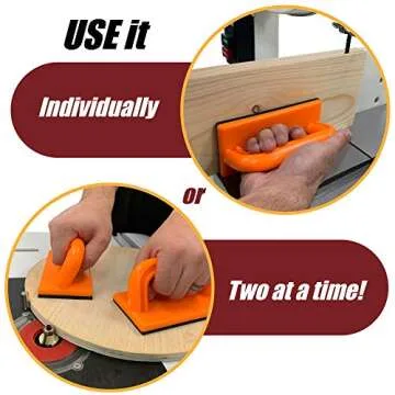 Fulton Safety Push Block 2 Pack, Orange Color for High Visibility Ideal for Use On Router Tables, Jointers, Shapers and Band Saws
