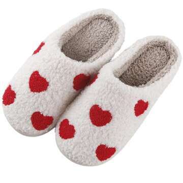 HIPINISS Heart Slippers: Fluffy Memory Foam Slippers for All Ages