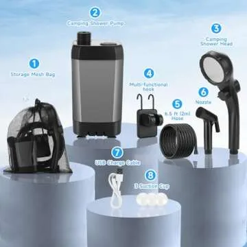 Vignuto Portable Shower - Rechargeable, LED Display