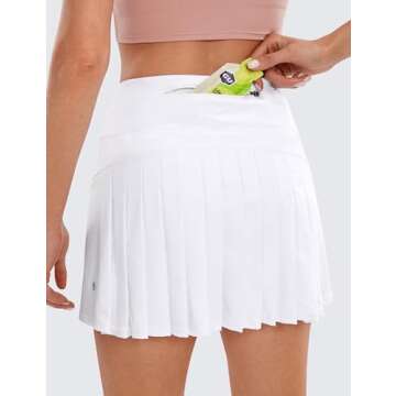 CRZ YOGA Women's Pleated Tennis Skirts - Soft & Stylish