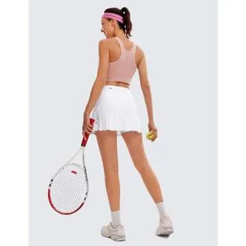 CRZ YOGA Women's Pleated Tennis Skirts - Soft & Stylish