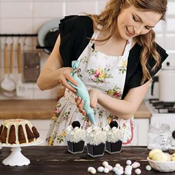 SHOPDAY 5 oz Plastic Dessert Cups Set with Spoons - 50 Pack