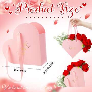 Kolldenn 12 Pcs Heart Shaped Floral Boxes for Gifts, Weddings, and More