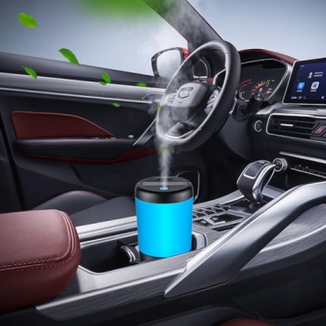 One Fire Car Diffuser Desk Humidifiers for Office, 7 Colors Car Diffusers for Essential Oils Mini Ca...