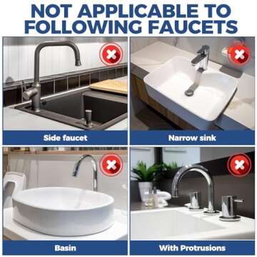 24" Kitchen Sink Faucet Splash Guard Plus Size Silicone Sink Faucet Drying Mat Faucet Handle Drip Catcher Tray Dish Sponge Holder Kitchen Sink Accessories Protector Home Organization Gadgets Organizer