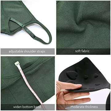 Eleplus 4 Pieces Comfy Sleep Bra for Women Cami Lounge Bra Wirefree Padded Bralettes Longline Pack of 4(mix2,S-M)