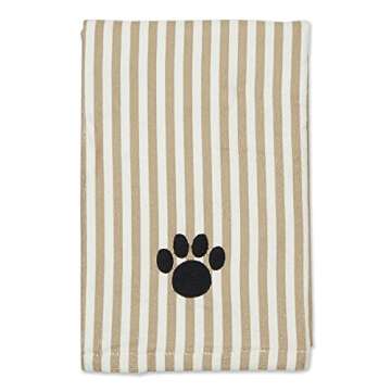 Bone Dry Pet Grooming Towel Collection Absorbent Microfiber X-Large, 41x23.5", Striped Taupe
