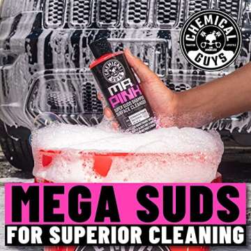 Chemical Guys CWS_402 Mr. Pink Super Suds Shampoo & Superior Surface Cleaning Soap, 128 fl oz (1 Gallon) + HOL144 TORQ Foam Cannon Snow Foamer , Works With Pressure Washer (2 Items)