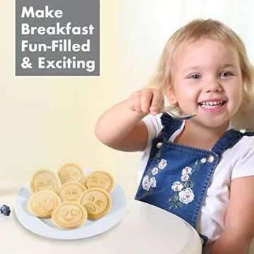 Good Cooking Non-Stick Emoji Smiley Face Pancake Pan w 7 Fun Mini Faces- Large Skillet Griddle Stovetop Makers - Pan Cakes for Kids Breakfast, Brunch, Parties, Birthday & Holiday Gift