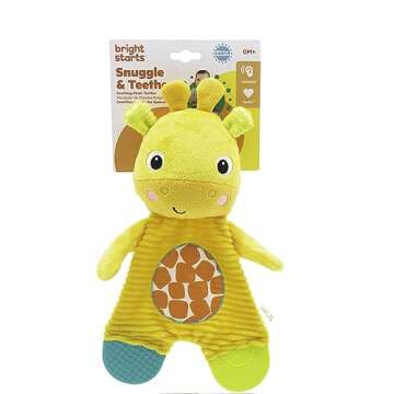 Bright Starts Snuggle & Teethe BPA-free Crinkle Teething Plush Baby Toy - Giraffe