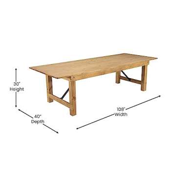 Flash Furniture Hercules Farmhouse Dining Table for 10