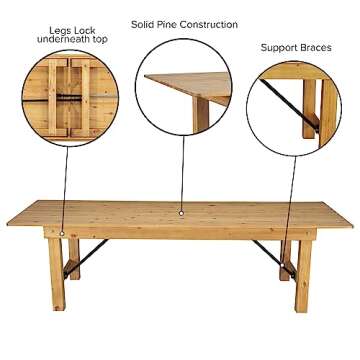 Flash Furniture Hercules Farmhouse Dining Table for 10