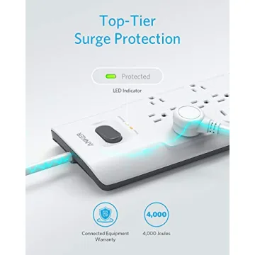 Anker Power Strip Surge Protector: 12 Outlets, 3 USB, 4000 Joules